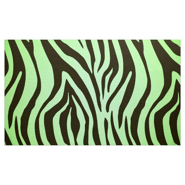 Green zebra animal print pattern fabric (Yard)