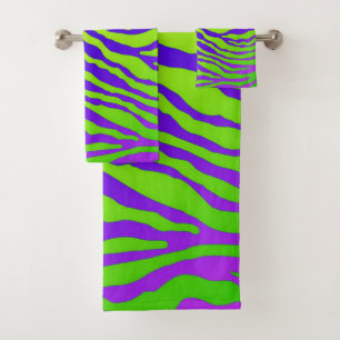 Green Zebra Bath Towel Set