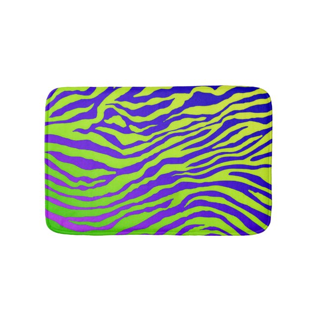 Green Zebra Bathroom Mat (Front)