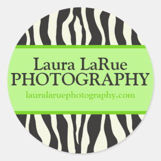 Green Zebra Classic Round Sticker