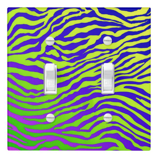 Green Zebra Light Switch Cover (In Situ)