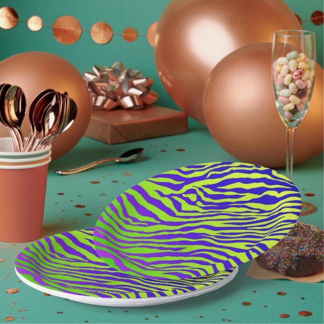 Green Zebra Paper Plates (Multi)