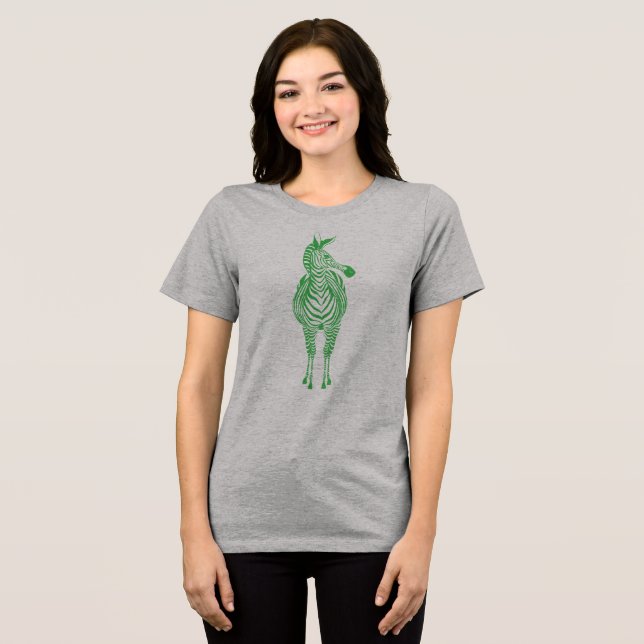 Green Zebra | Show Your Stripes! Customizable Tri-Blend Shirt (Front Full)
