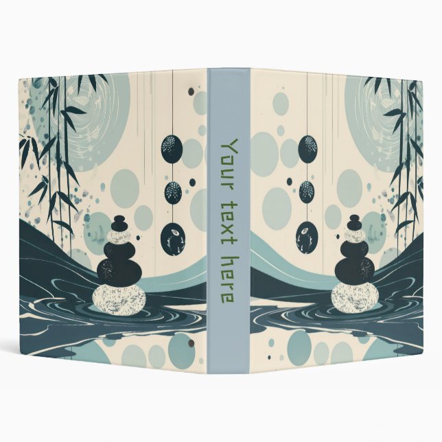 Green Zen  3 Ring Binder (Background)