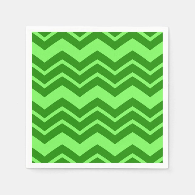 Green Zig Zag Chevron Pattern Design  Napkins (Front)