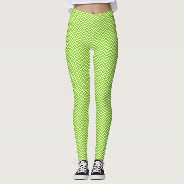 Green Zig-Zag  Leggings (Front)