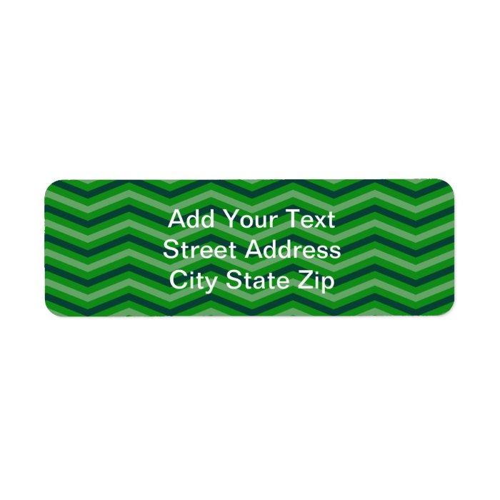 Green Zig Zag Pattern Return Address Label