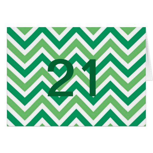 Green zig-zags-chevrons cards (Front Horizontal)