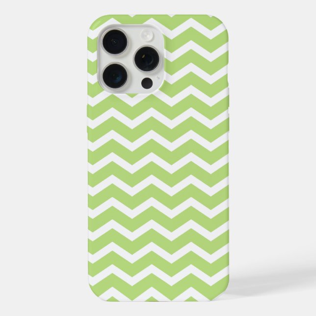 Green ZigZag Chevrons Pattern Iphone Case (Back)