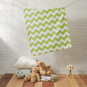 Green Zigzag, Green Chevron, Geometric Pattern Baby Blanket