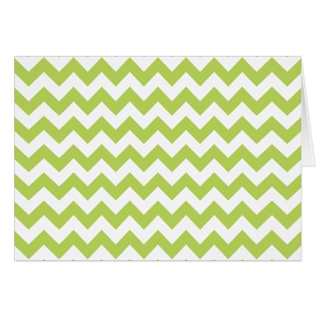 Green Zigzag, Green Chevron, Geometric Pattern Cards (Front Horizontal)