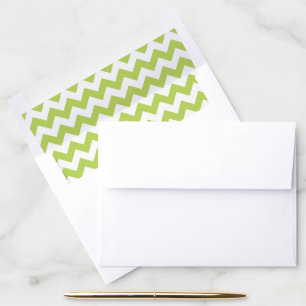 Green Zigzag, Green Chevron, Geometric Pattern Envelope Liner