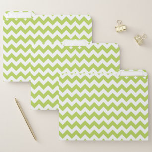 Green Zigzag, Green Chevron, Geometric Pattern File Folder