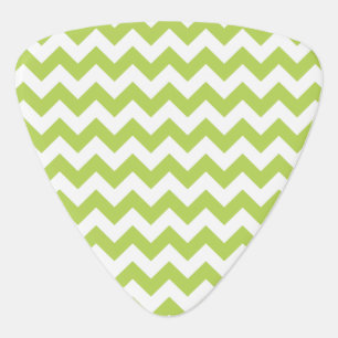 Green Zigzag, Green Chevron, Geometric Pattern Guitar Pick
