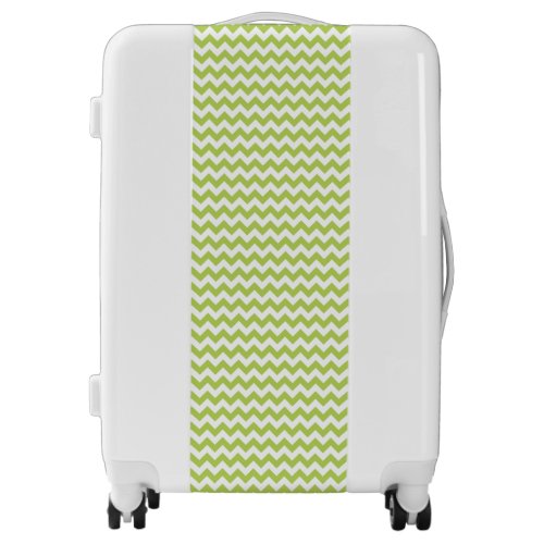 Green Zigzag Green Chevron Geometric Pattern Luggage
