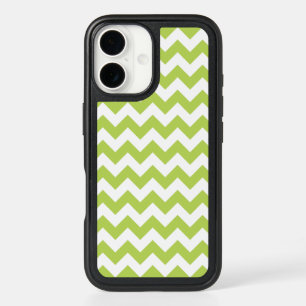 Green Zigzag, Green Chevron, Geometric Pattern iPhone 16 Case