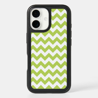 Green Zigzag, Green Chevron, Geometric Pattern iPhone 16 Case