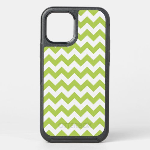 Green Zigzag Green Chevron Geometric Pattern OtterBox Symmetry iPhone 12 Case