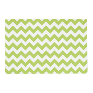 Green Zigzag, Green Chevron, Geometric Pattern Placemat