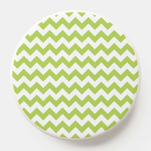 Green Zigzag, Green Chevron, Geometric Pattern PopSocket (Popsocket)