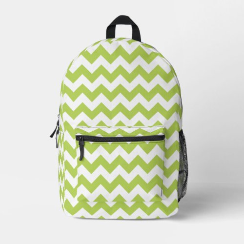 Green Zigzag Green Chevron Geometric Pattern Printed Backpack