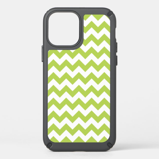 Green Zigzag, Green Chevron, Geometric Pattern Speck iPhone 12 Case (Front)