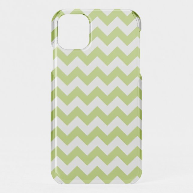 Green Zigzag, Green Chevron, Geometric Pattern Uncommon iPhone Case (Back)