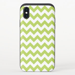 Green Zigzag, Green Chevron, Geometric Pattern iPhone X Slider Case