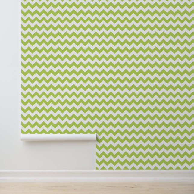 Green Zigzag, Green Chevron, Geometric Pattern Wallpaper (Application)