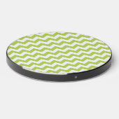 Green Zigzag, Green Chevron, Geometric Pattern Wireless Charger (Front 2)