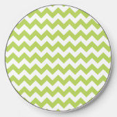 Green Zigzag, Green Chevron, Geometric Pattern Wireless Charger (Front)