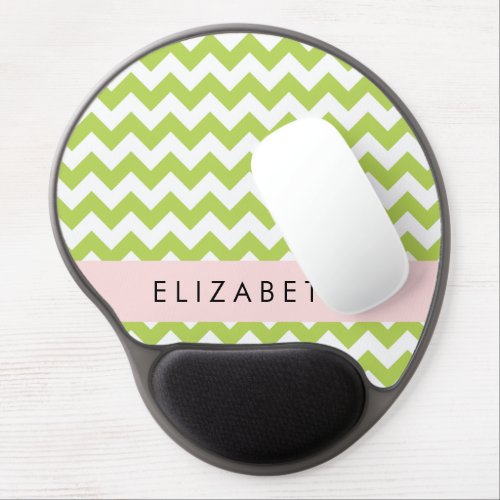 Green Zigzag Green Chevron Your Name Gel Mouse Pad