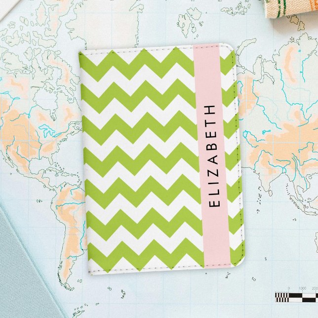 Green Zigzag, Green Chevron, Your Name Passport Holder (Creator Uploaded)