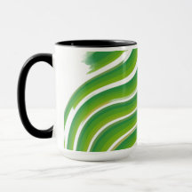 Green Zigzag Pattern Mugs | Stylish Geometric Drin