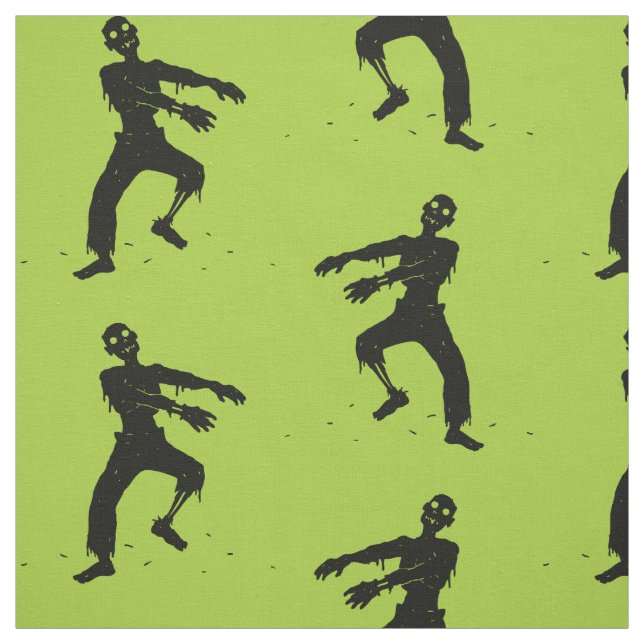 Green Zombie Pattern Fabric (Swatch)