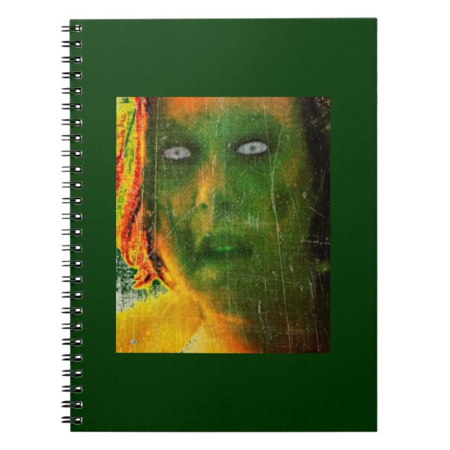 Green Zombie Self Portrait Notebook (Front)