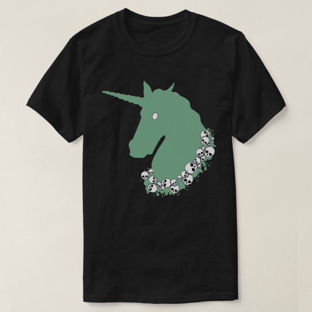 Green Zombie Unicorn T-Shirt (Design Front)