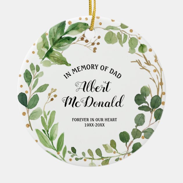 in memory of dad christmas ornaments