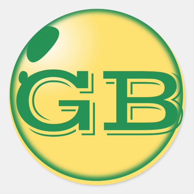 GREENBAY PACKERS  CLASSIC ROUND STICKER (Front)