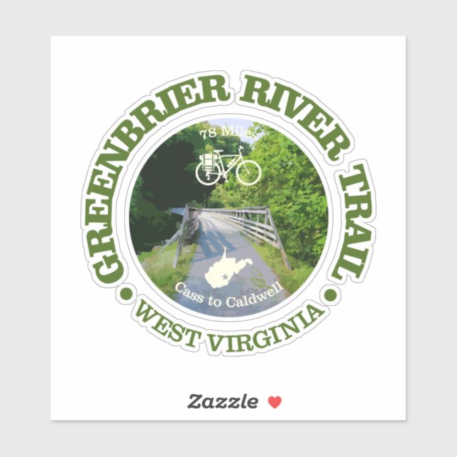 Greenbrier River Trail (cycling c) Sticker (Sheet)