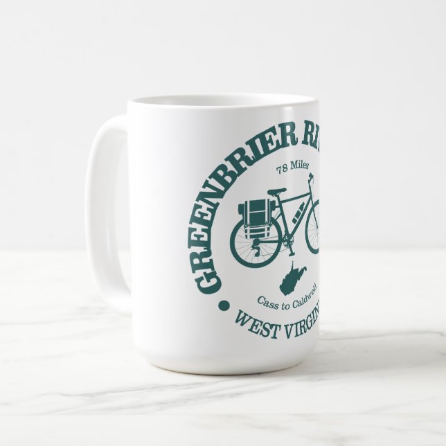 Greenbrier River Trail (cycling) Coffee Mug (Front Left)