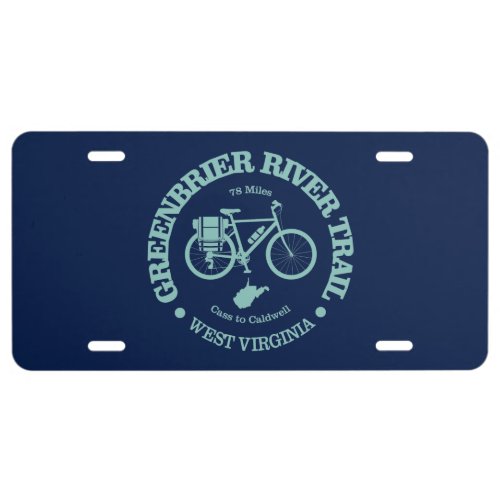 Greenbrier River Trail cycling License Plate