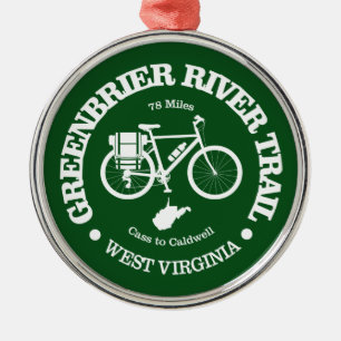Greenbrier River Trail (cycling) Metal Ornament