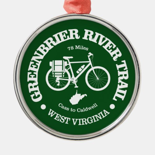Greenbrier River Trail cycling Metal Ornament