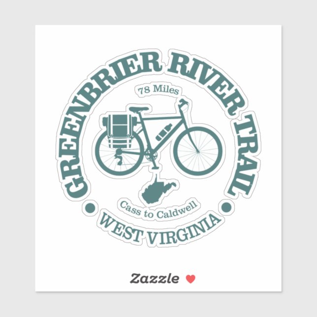 Greenbrier River Trail (cycling) Sticker (Sheet)
