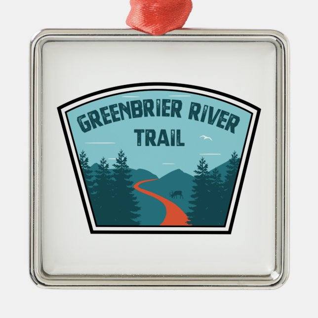 Greenbrier River Trail Metal Ornament (Front)