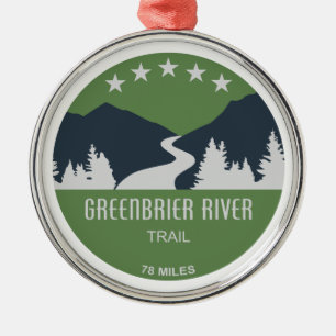 Greenbrier River Trail Metal Ornament