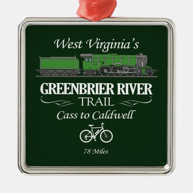 Greenbrier River Trail (RT2) Metal Ornament (Front)
