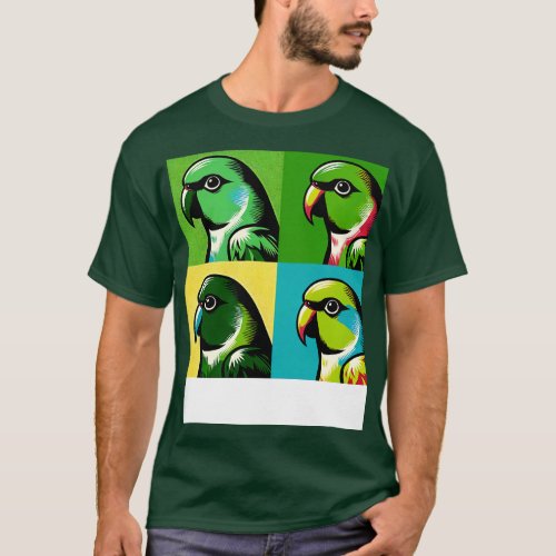 GreenCheeked Parakeet Art Cool Birds T_Shirt