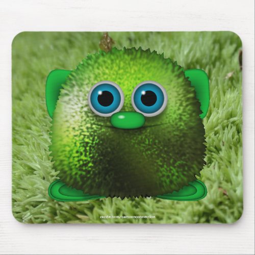 Greendle the Cute Wuzzy Butt  Grass Kids Mousepad